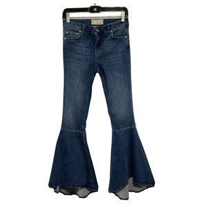 Free People Mid Rise Flare Leg Stretchy Denim Jeans Sz 26